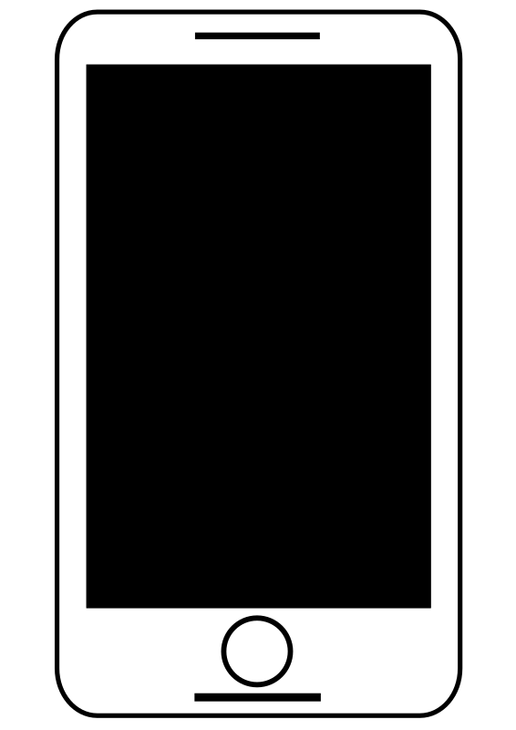 Animated Smart Phone Black And White - Free Download Clipart SVG
