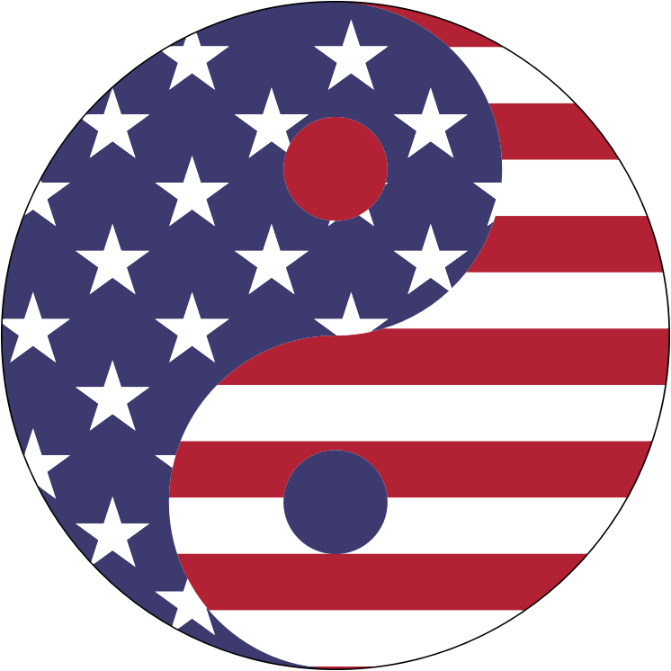 American Flag Yin Yang With Stroke