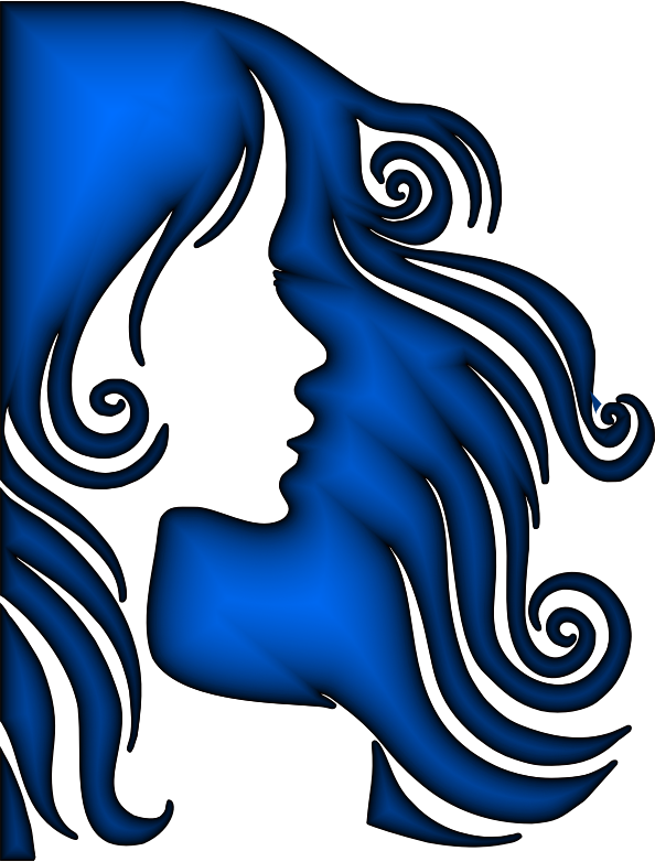 Female Hair Profile Silhouette Sapphire
