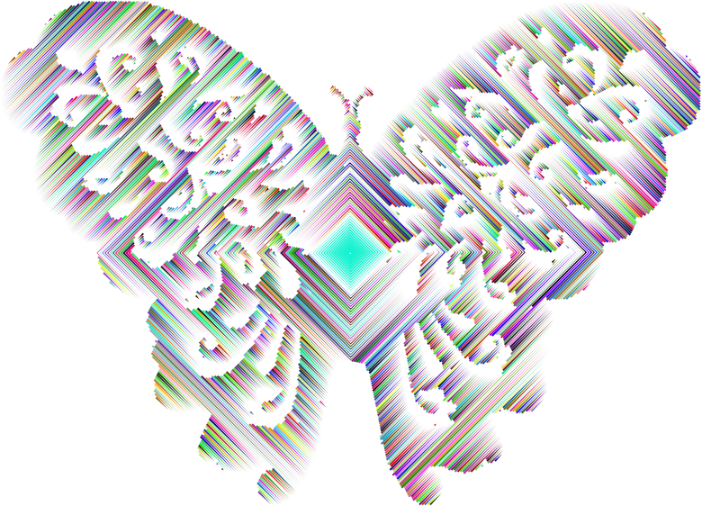Prismatic Contemporary Art Flourishful Butterfly
