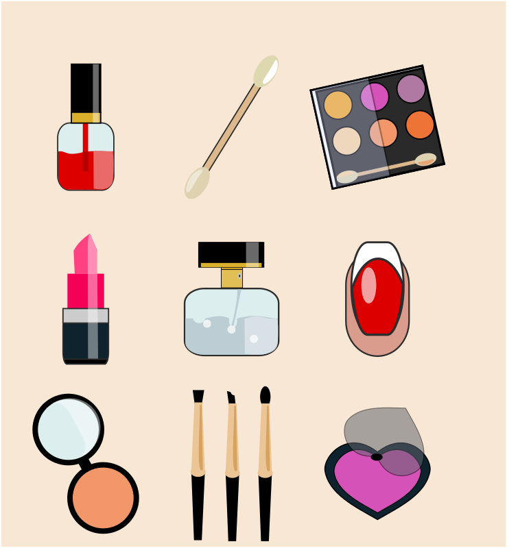 Cosmetic and beauty icons pack 1