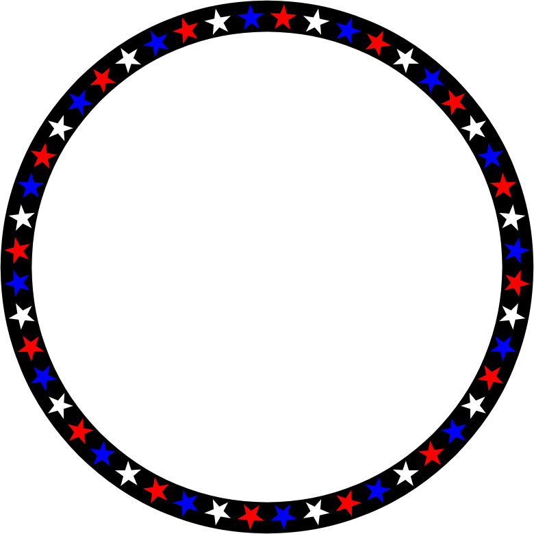 Red White Blue Stars Circle