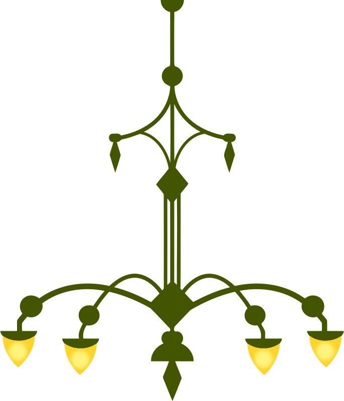 Ornate chandelier vectorized