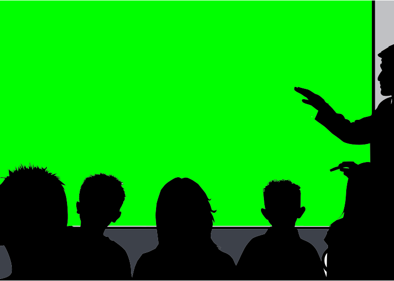 Classroom Silhouette 16:9 (HD) with green screen