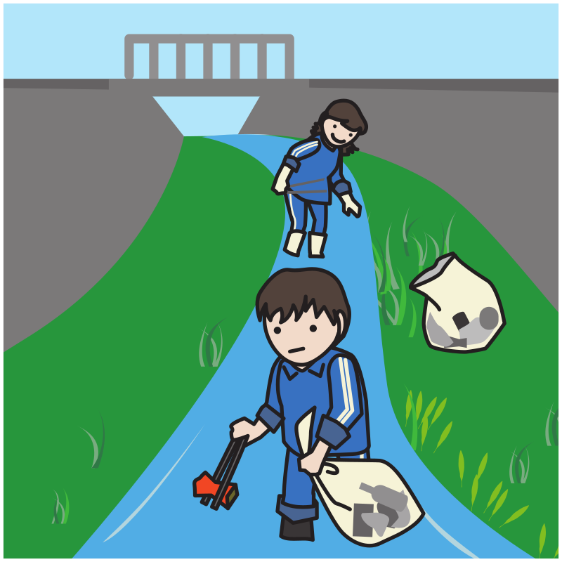 Volunteer cleanup river