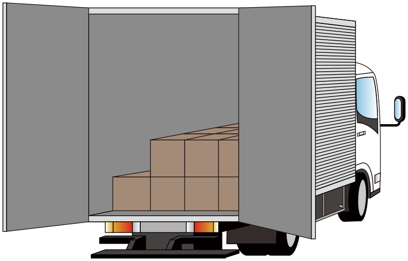 Delivery truck - rear side opened