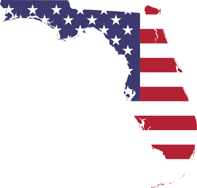 Florida America Flag Map