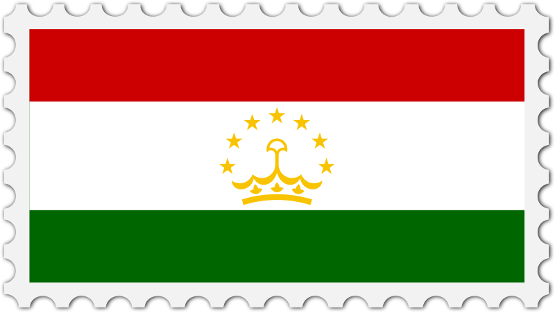 Tajikistan flag stamp