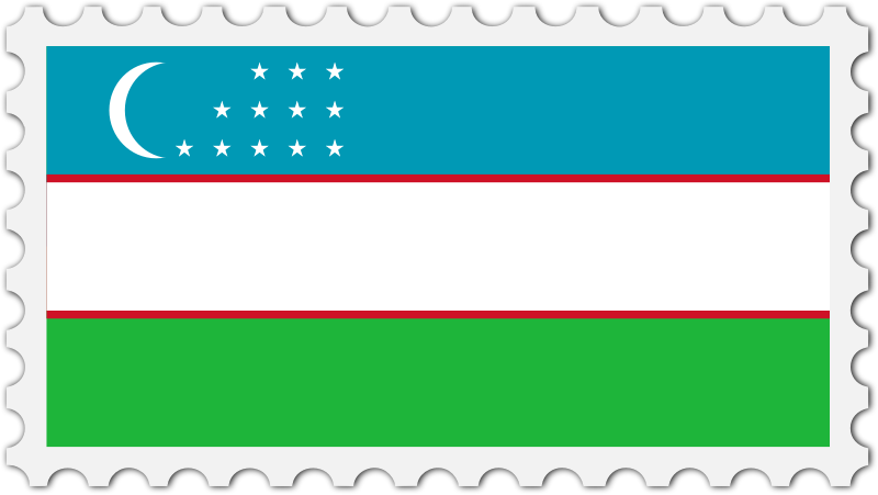 Uzbekistan flag stamp
