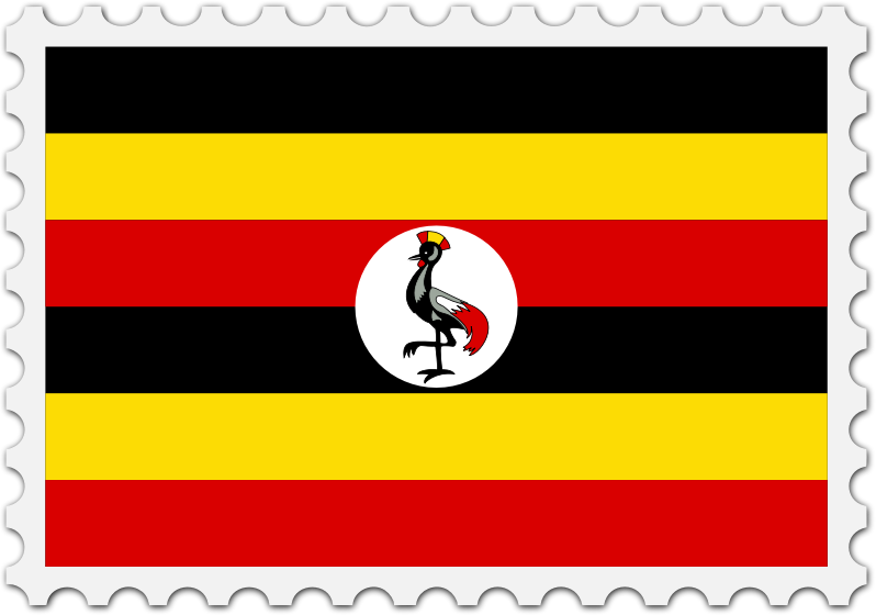Uganda flag stamp