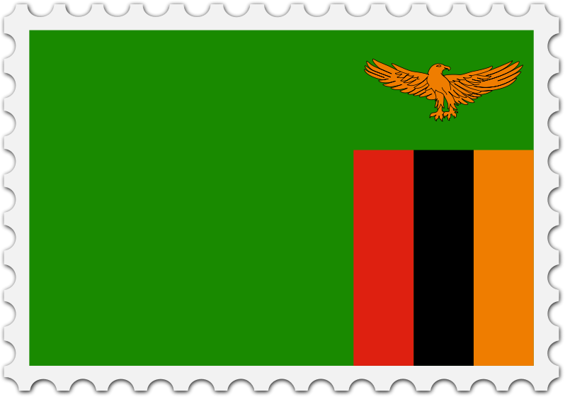 Zambia flag stamp