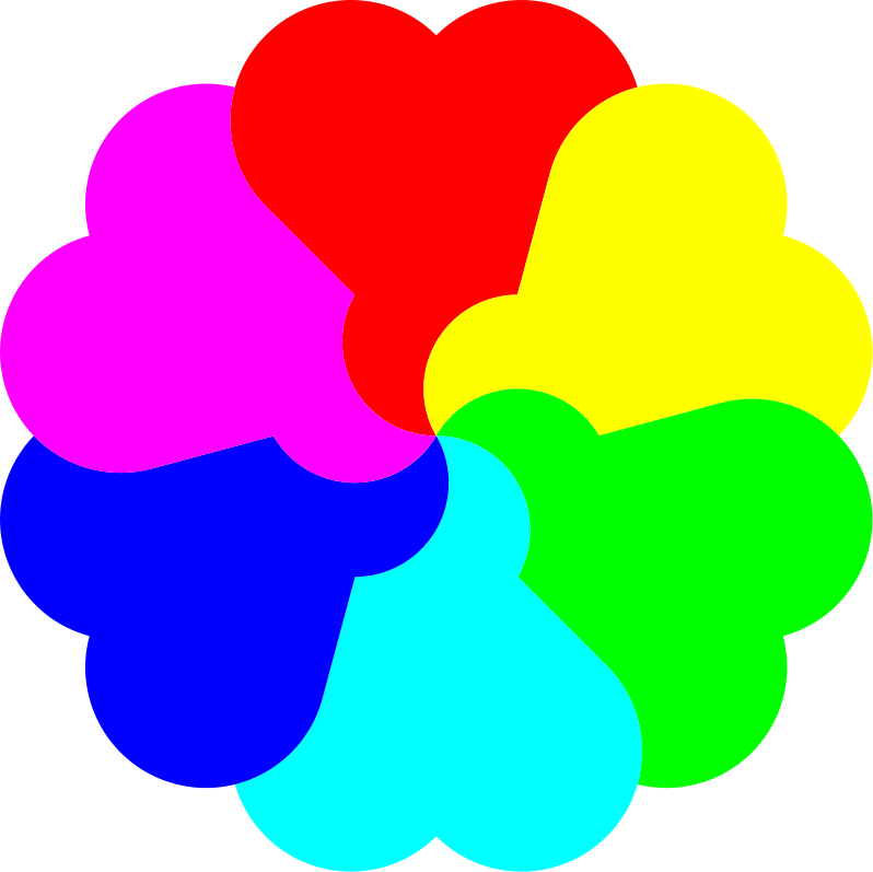 Flowerheart spectrum colors reduced size