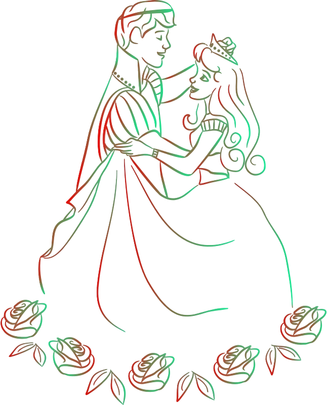 Prince and princess dancing (colour 2)