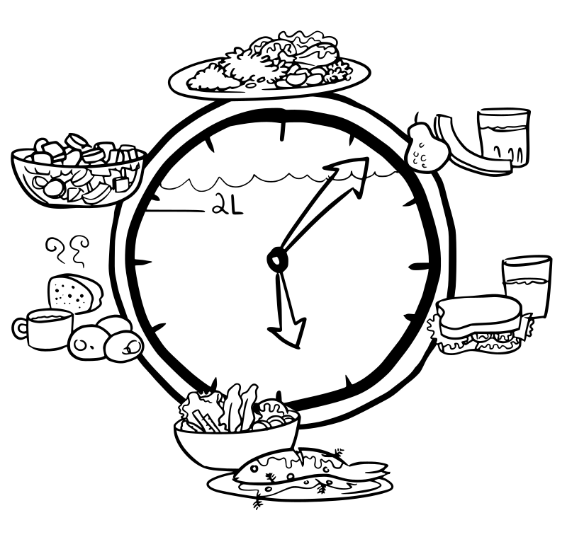 Food Clock - No Colour