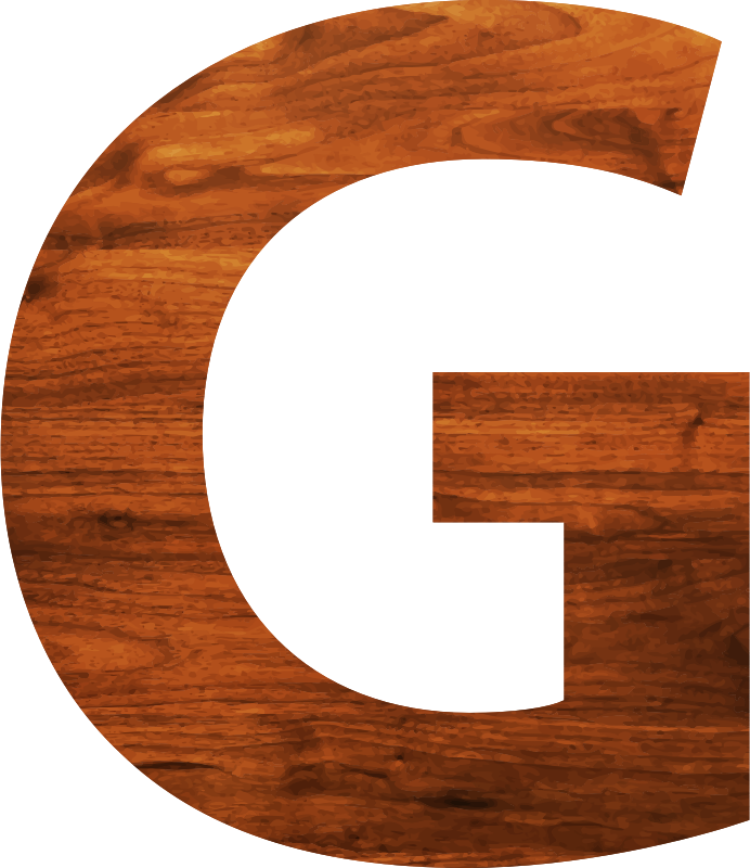 Wood texture alphabet G