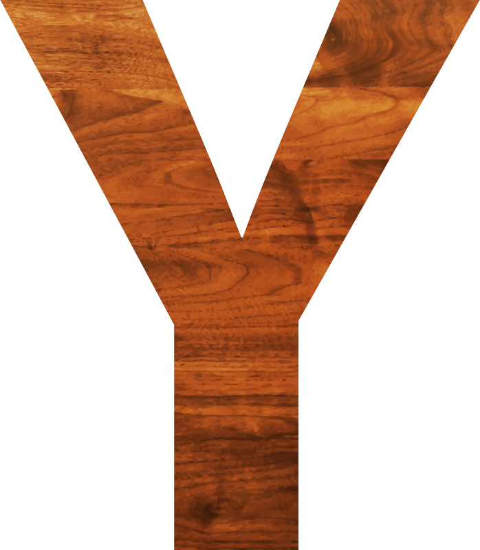 Wood texture alphabet Y