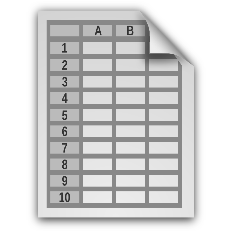 Spreadsheet Document Icon with no text