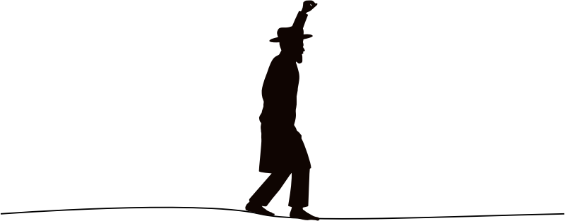 Tightrope-Walker-Silhouette-Adapted-With-Hat-and-Coat