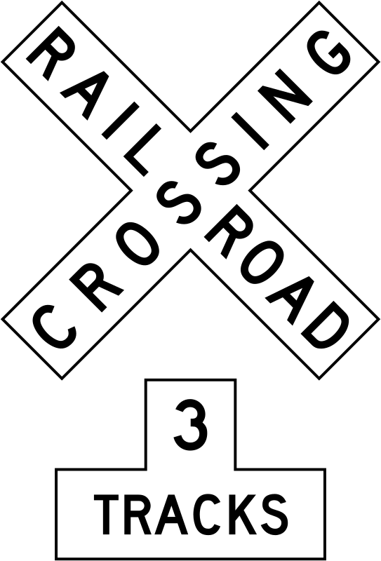 Railroad Sign Assembly MUTCD R15-1 with R15-2P (U.S.A.)