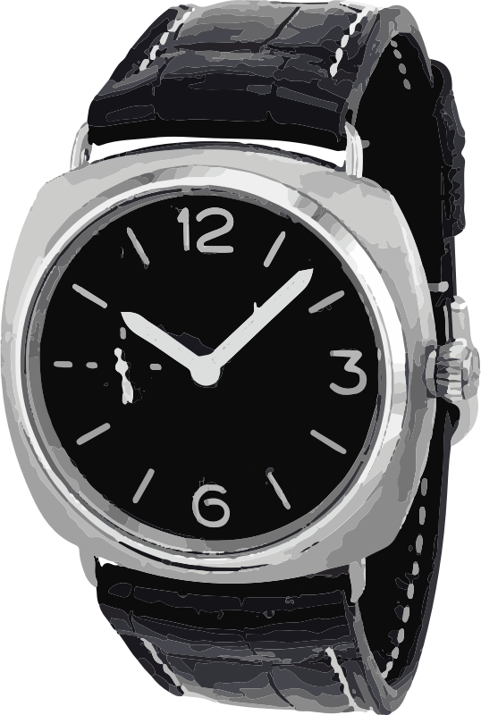 vintage black swiss watch - horlogerie