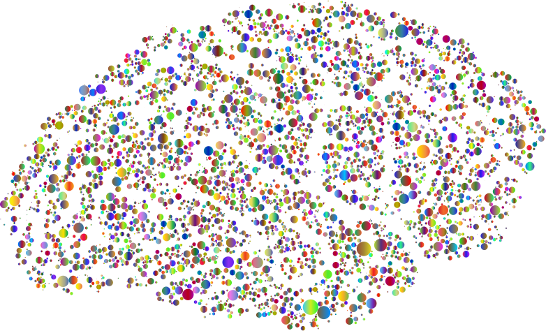 Brain Silhouette Circles Polyprismatic