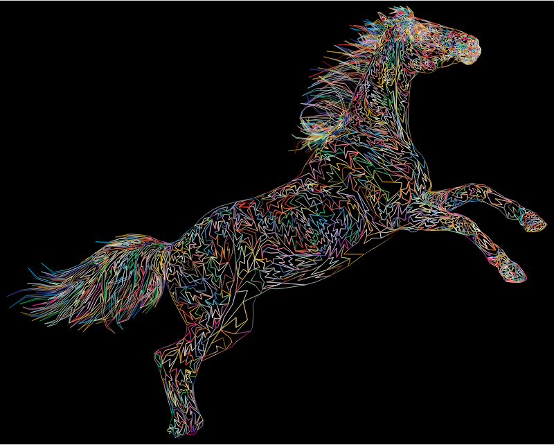Raging Horse Wireframe Prismatic