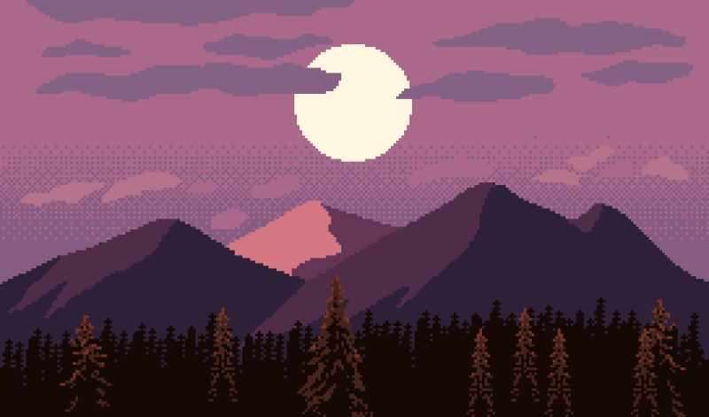 pixel mountains