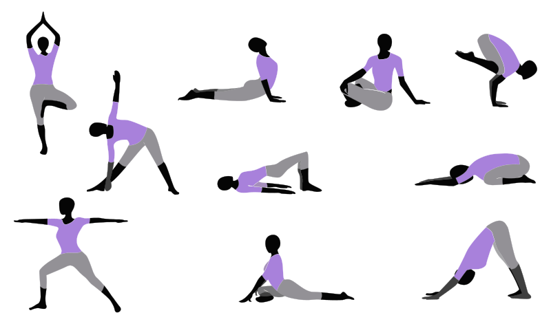 Yoga Poses - Purple Shirt