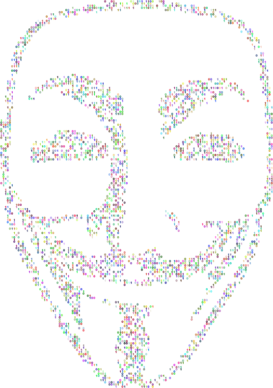 Guy Fawkes Mask Binary Prismatic