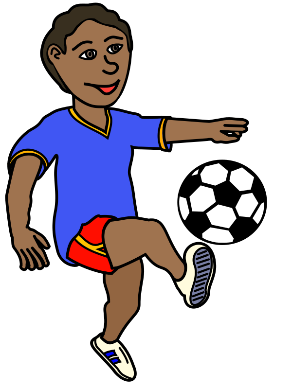 African Boy Playing Soccer