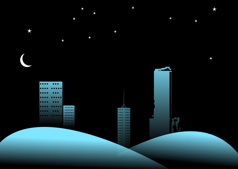 Deep Night Cityscape
