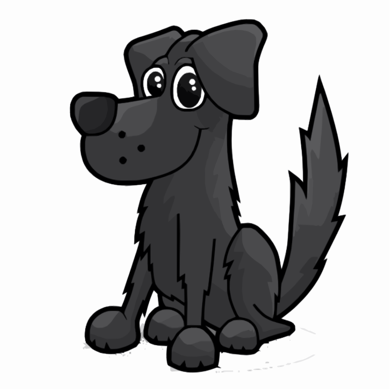 Black Cartoon Dog