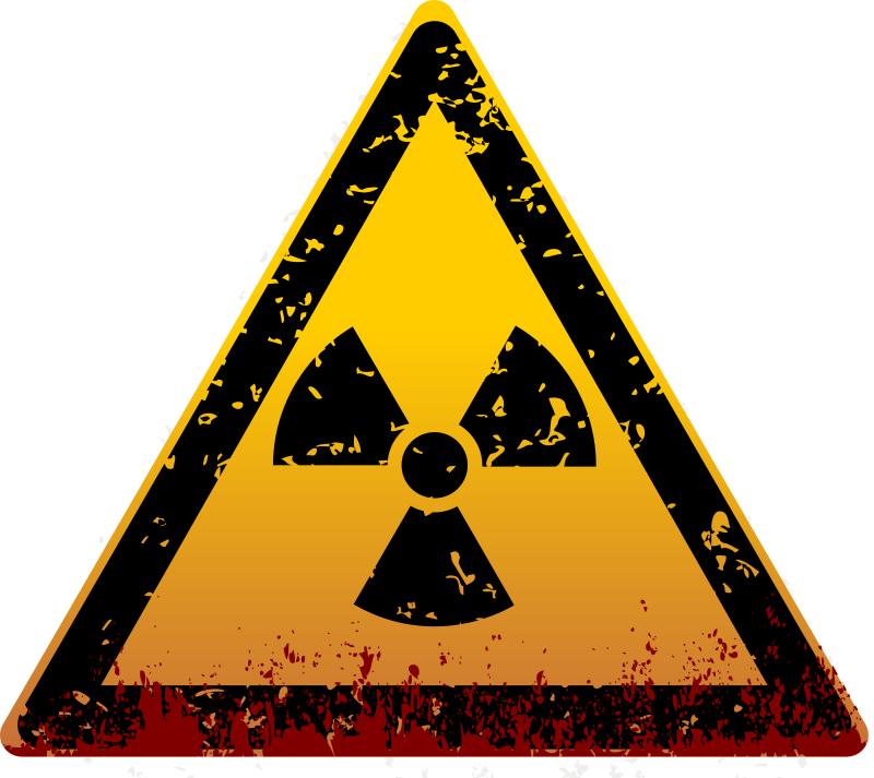 Old radiation warning sign