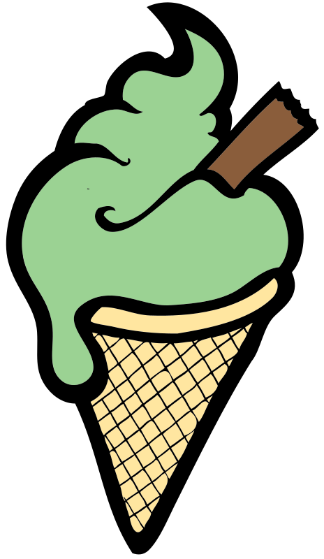 Isolated Ice Cream Cone - Green