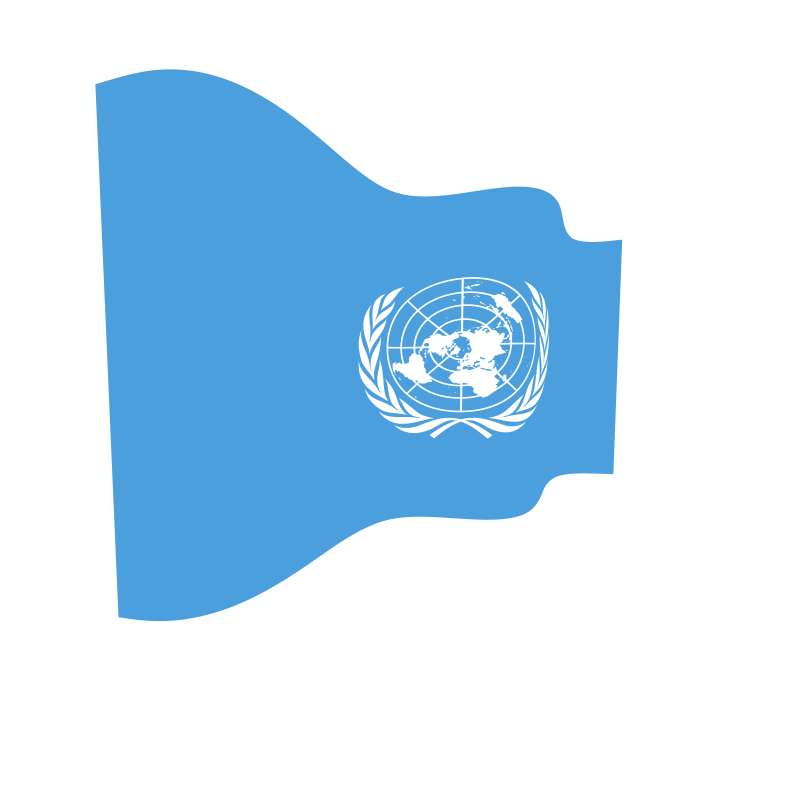 Waving United Nations flag