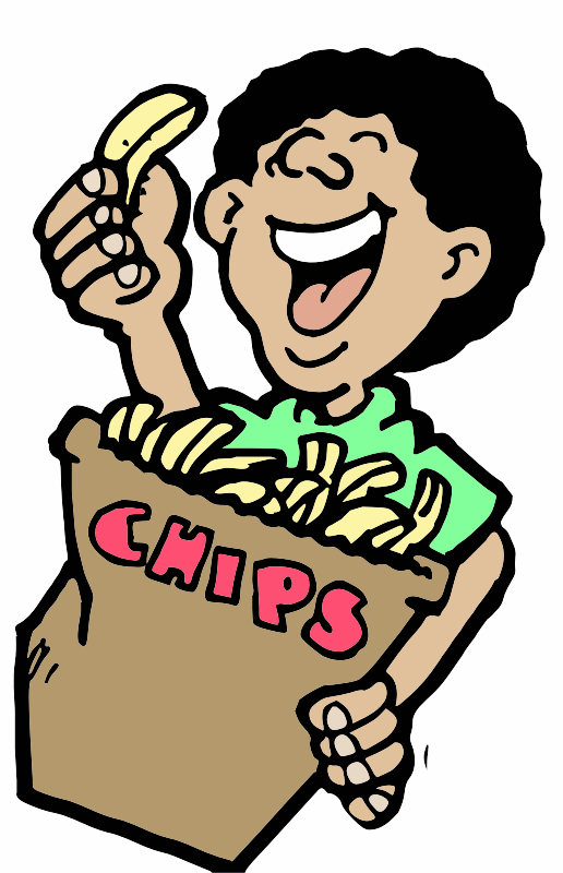 A Boy enjoying chips
