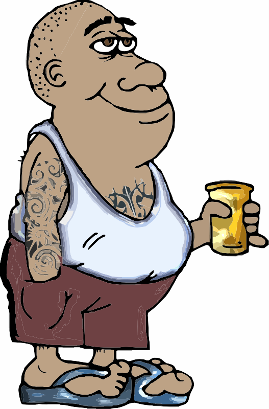 A Maori guy enjoying a beer