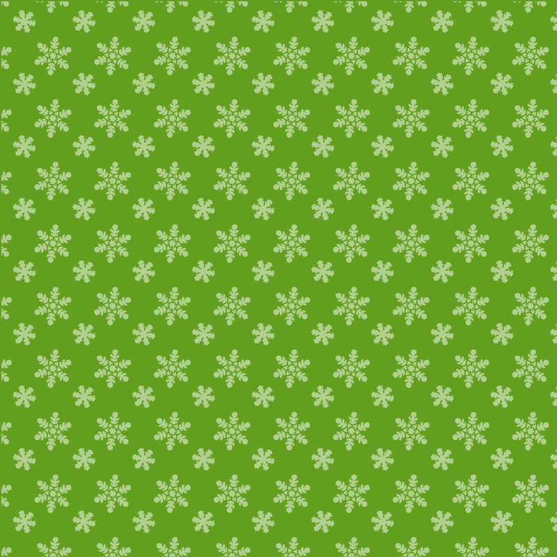 Green background snowflakes pattern
