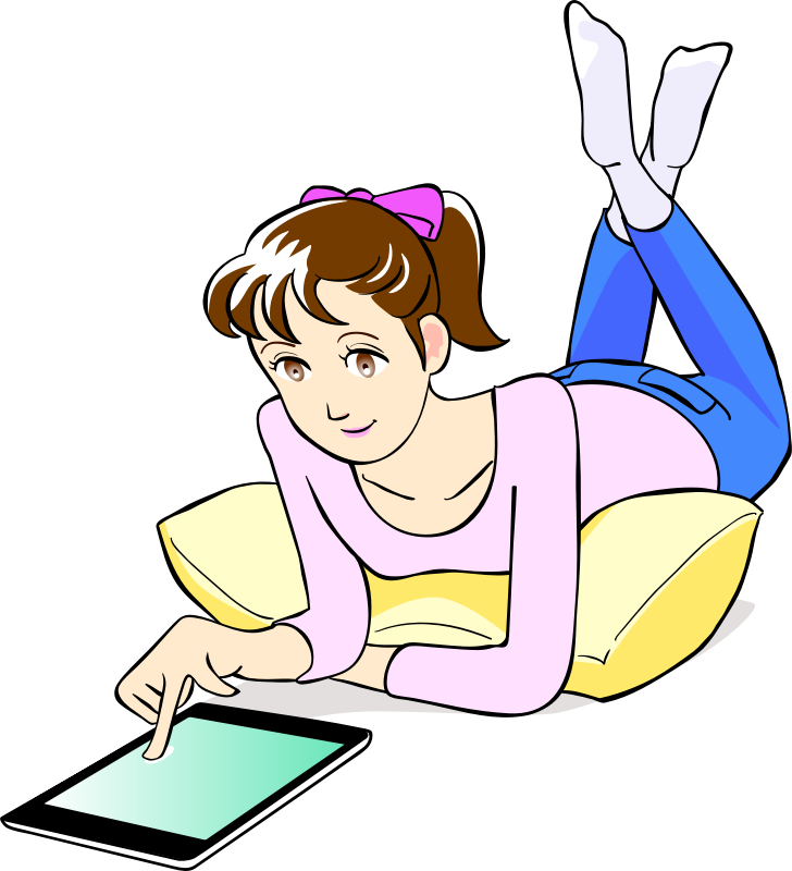 Girl with tablet computer