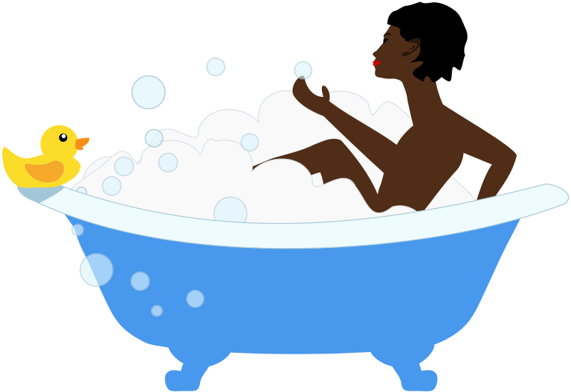 African Woman in a Bubble Bath