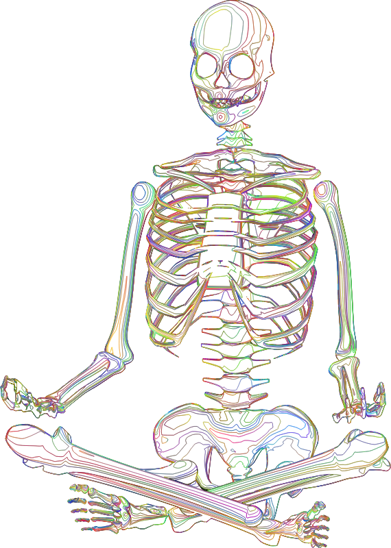 Skeleton Meditation Line Art Polyprismatic