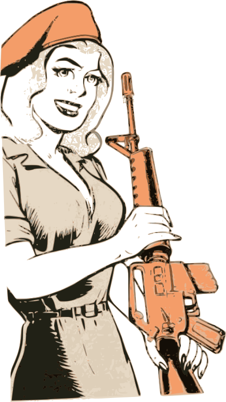 Lady with an M16 Rifle