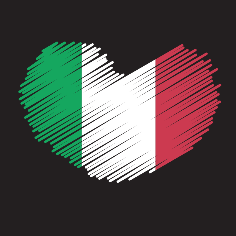 Italy flag heart