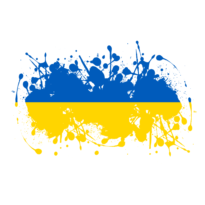Ukrainian flag ink blot