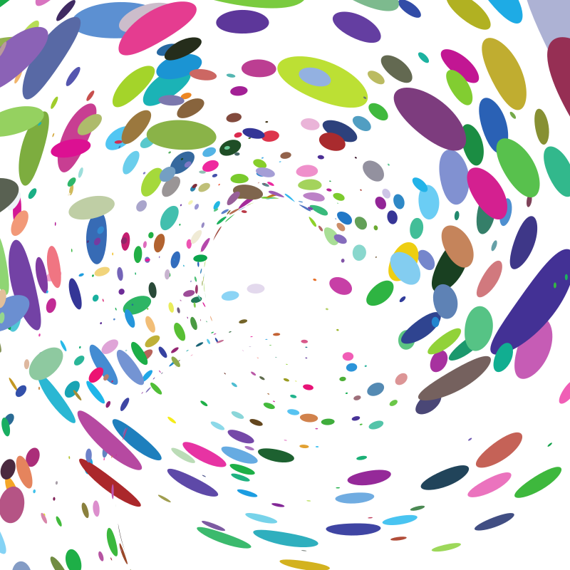 Random coloured dots swirl