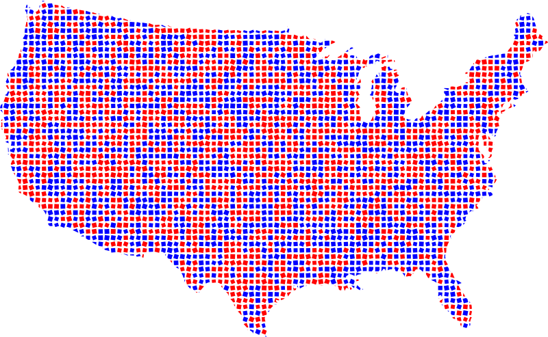 United States Mosaic Red And Blue