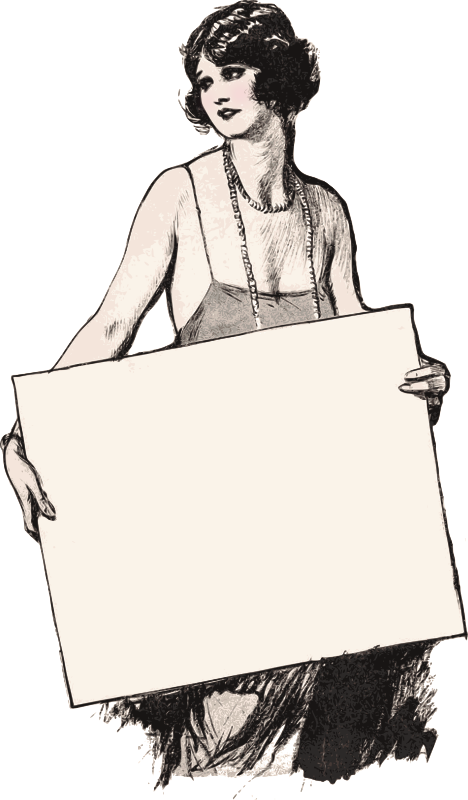 Lady with Blank Sign