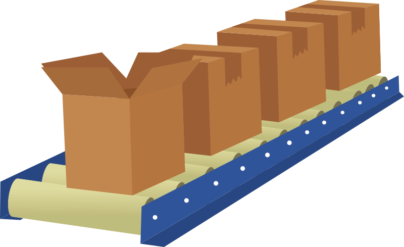 Cardboard Boxes on Conveyor