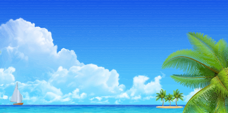 Sailboat in a Tropical Ocean - Isolated
