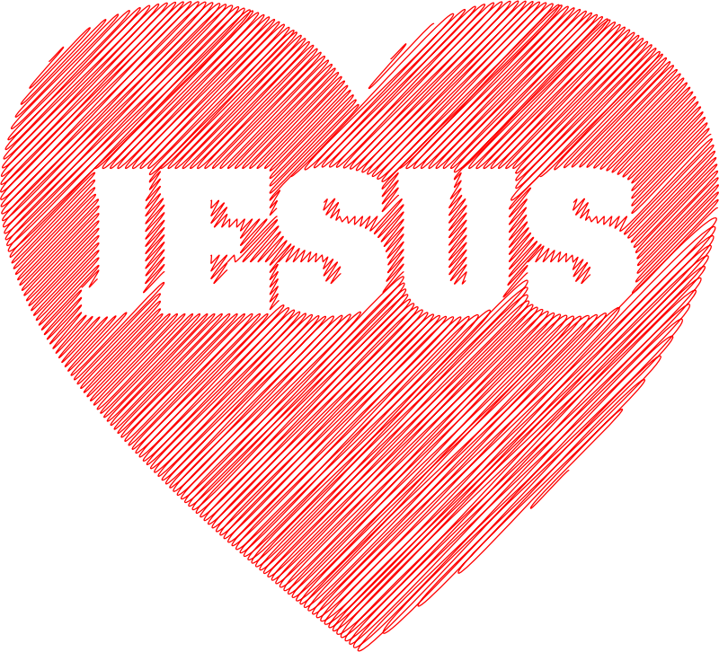 Jesus Heart Scribble Typography